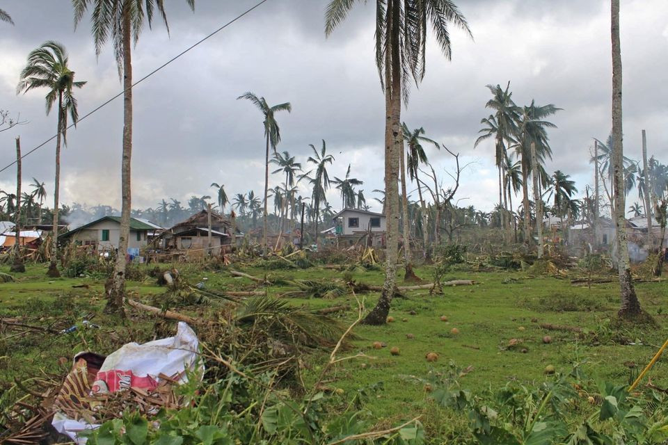 houses and trees damaged by typhoon rai are seen in surigao del norte province philippines december 18 2021 photo reuters