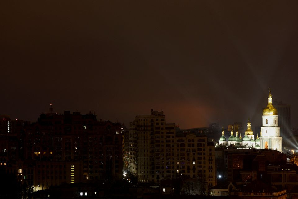 General view of Kyiv after Russian President Vladimir Putin authorized a military operation in eastern Ukraine, February 24, 2022. REUTERS