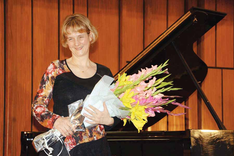 during her performance on wednesday she played compositions by ludwig van beethoven gabriel faure and franz liszt photos publicity