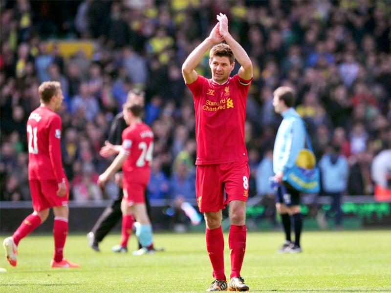 liverpool captain steven gerrard despite being one of the best english midfielders of all time has failed to win the league title photo afp