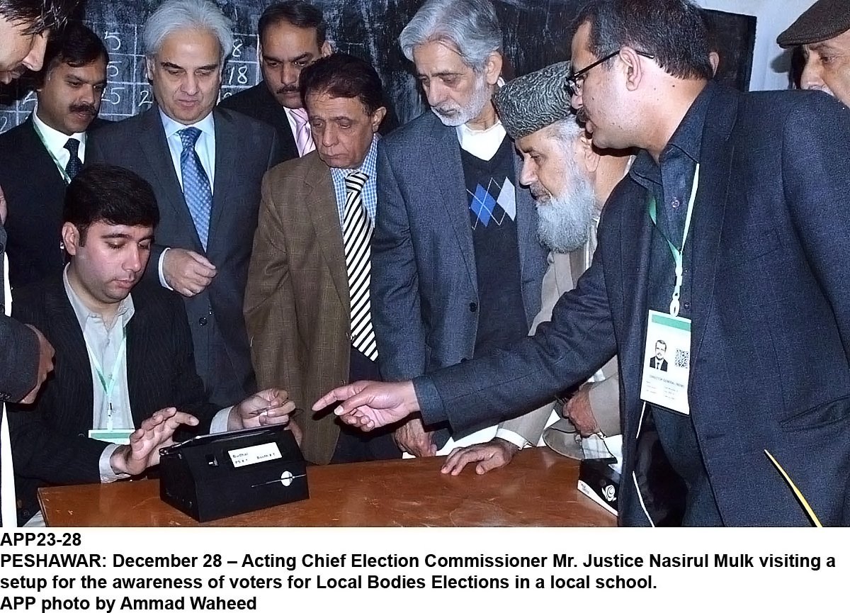 the ecp plans to introduce electronic biometric voting machines for the next general elections photo app file