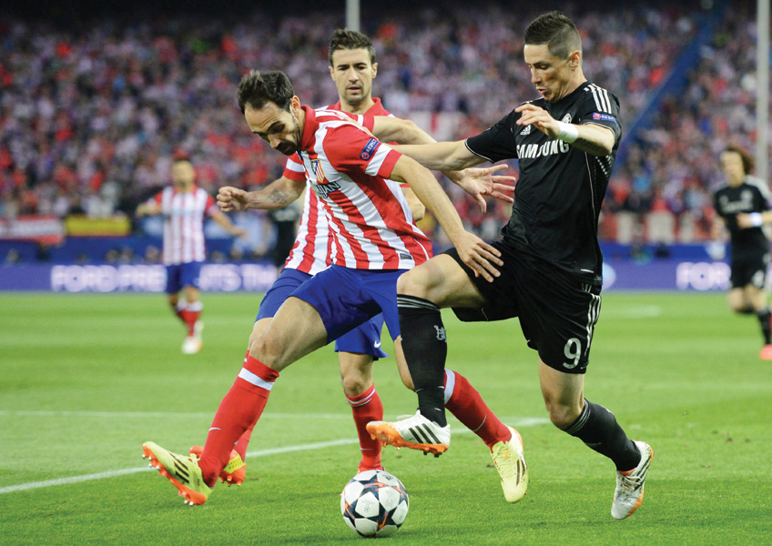 atletico will be looking to score past the formidable chelsea defence photo afp