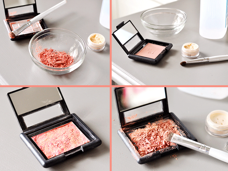 all you need is a blush a shimmery eye shadow in a creamy shade spirit glass bowl a few makeup brushes and q tips