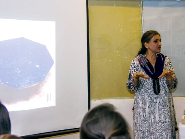 farhana asad giving the lecture photo express farhana asad giving the lecture photo express