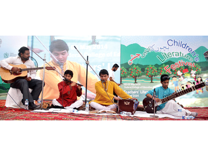 one of the local bands performing at the teachers literature festival photo muhammad javaid express