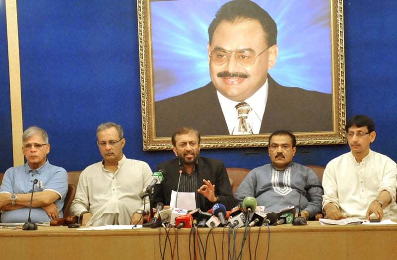 mqm leader farooq sattar addressing a press conference on may 2 2014 photo mqm