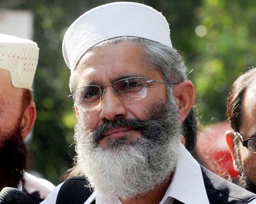 ji ameer sirajul haq accepted imran khan s invitation to take part in the protest movement but only the second tier leadership of the party will participate in the protest in islamabad photo zahurul haq express file