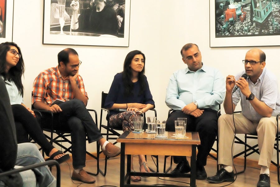 the panel of five journalists from different arenas exchanges ideas on providing an alternative media at the t2f photo gibran ashraf express