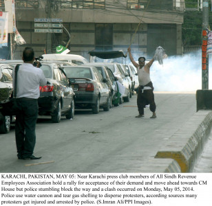 unmet demands revenue dept workers dispersed with teargas batons