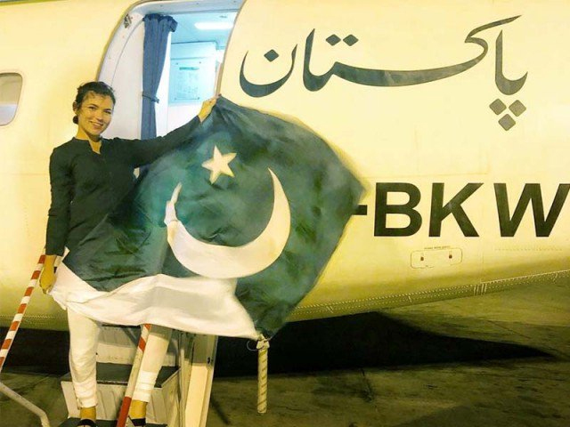 apparently eva dancing while draped in the pakistani flag was a way of desecrating it photo courtesy twitter pia