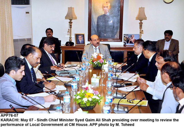sindh chief minister qaim ali shah chairing a meeting on water at the cm house on wednesday photo ap sindh chief minister qaim ali shah chairing a meeting on water at the cm house on wednesday photo ap