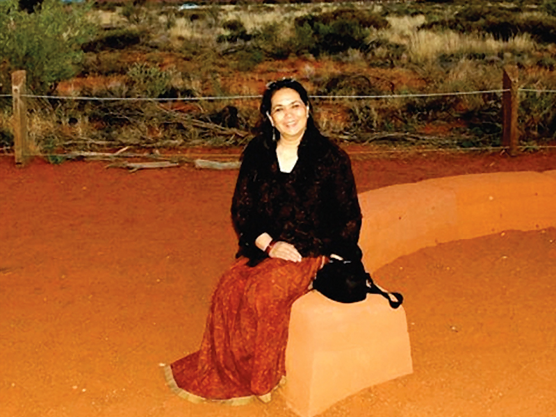 on holiday at the ayers rock in australia