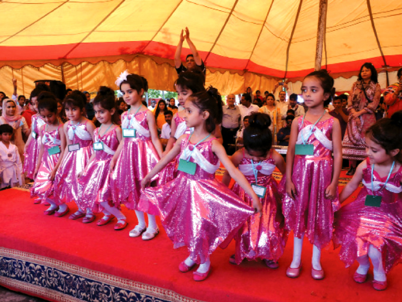 special children performing to highlight issues facing the disabled on thursday photo muhammad javaid express