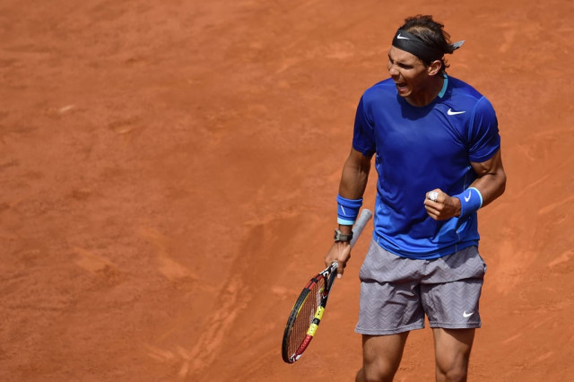 rafael nadal reacts during his men 039 s singles third round tennis match against finnish player jarkko nieminen at the madrid masters at the magic box caja magica sports complex in madrid on may 8 2014 photo afp rafael nadal reacts during his men 039 s singles third round tennis match against finnish player jarkko nieminen at the madrid masters at the magic box caja magica sports complex in madrid on may 8 2014 photo afp