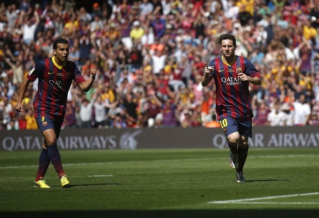 barcelona remain three points adrift of atletico but will win the league if they win their two remaining games away to elche photo reuters barcelona remain three points adrift of atletico but will win the league if they win their two remaining games away to elche photo reuters