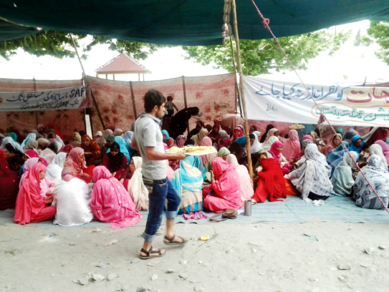 a boy distributes food to protesting community teachers photo express