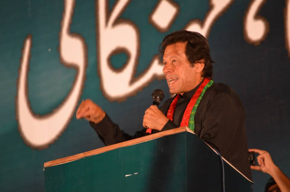 chairman pti imran khan addressing the protesting rally at d chowk islamabad photo pti