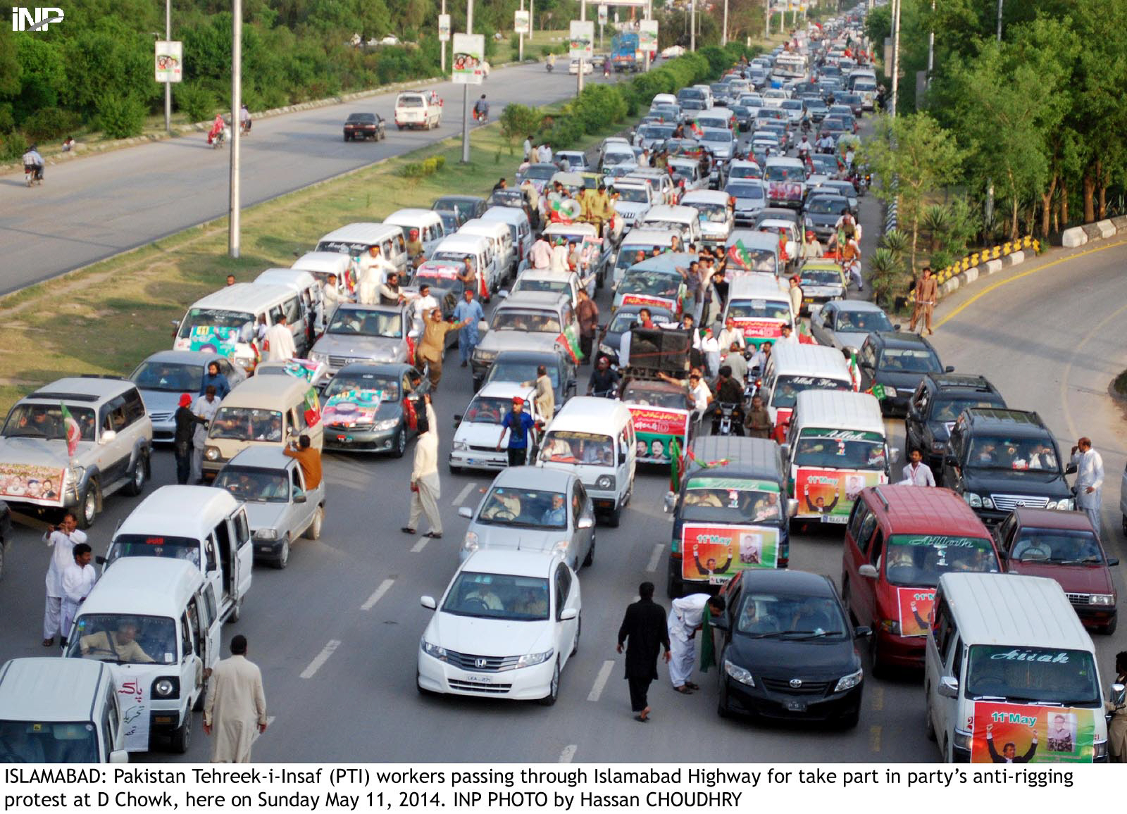 we were stopped for a security check but when the police saw the crowd they only registered the vehicles and let us go said k p minister photo inp