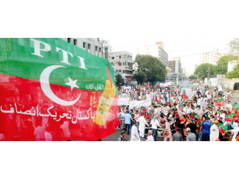 activists of the pti and ji organised a rally outside the office of the provincial election commission to protest the rigging in the polls photo athar khan express