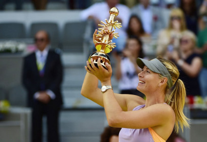 sharapova rallies past halep to win madrid title