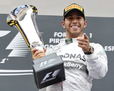 hamilton conquers spanish track