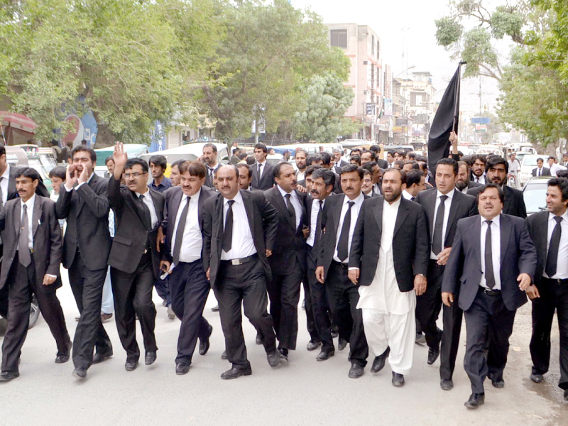 file photo of lawyers protesting in quetta against the police photo file express