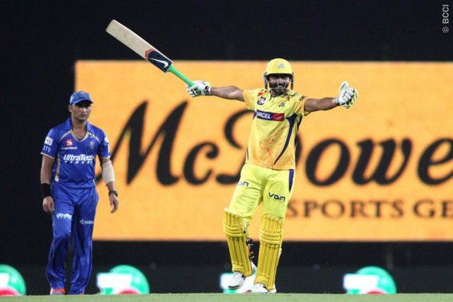 ravindra jadeja celebrates as chennai super kings beat rajasthan royals photo bcci ravindra jadeja celebrates as chennai super kings beat rajasthan royals photo bcci