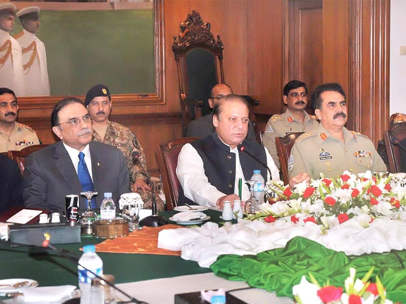 prime minister nawaz sharif presides over a meeting on law and order in karachi photo app