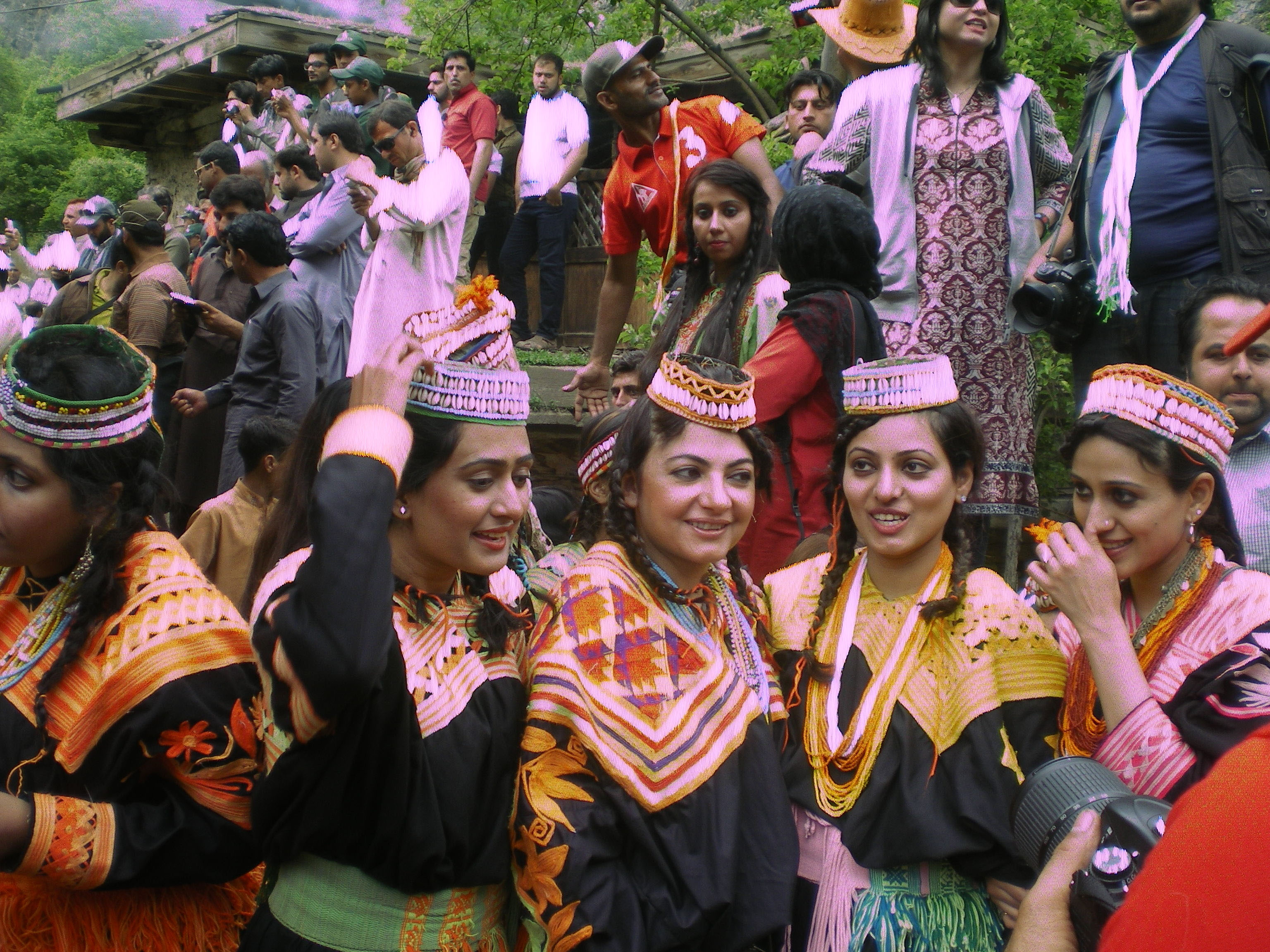 celebrating spring women wear the traditional kalash dress on the last day of the joshi chilim josht spring festival on friday photo express