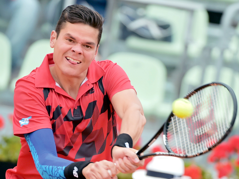 milos raonic is poised ahead of his semi final clash with novak djokovic as he is proving to be a force on the clay courts of rome photo afp