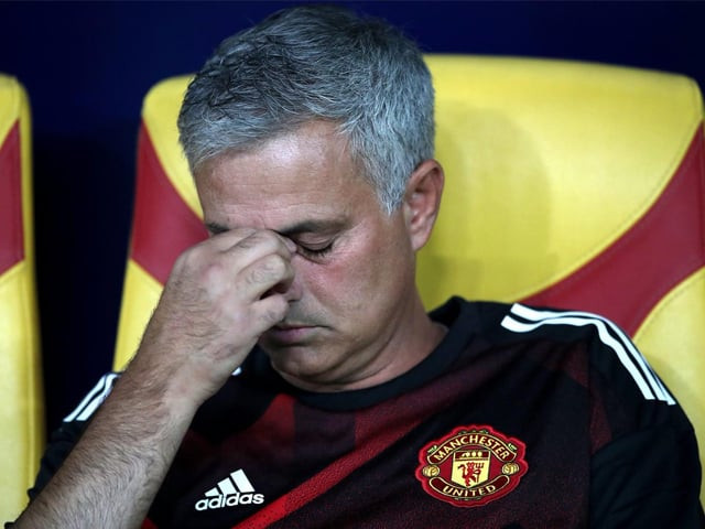 manchester united manager jose mourinho appears dejected during the match photo getty