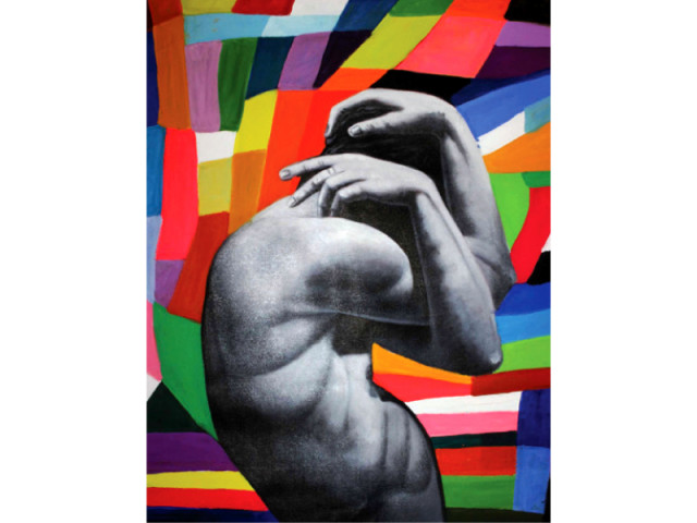 three art works by usman ahmed life is not all that flamboyant trapped and jalsa rally on display photo express three art works by usman ahmed life is not all that flamboyant trapped and jalsa rally on display photo express