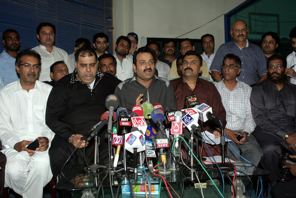 the cable operators association of pakistan coap chairman khalid arain addressing a press conference in karachi photo mohammad noman express the cable operators association of pakistan coap chairman khalid arain addressing a press conference in karachi photo mohammad noman express