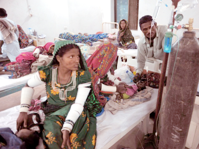 children under treatment at civil hospital mithi photo file