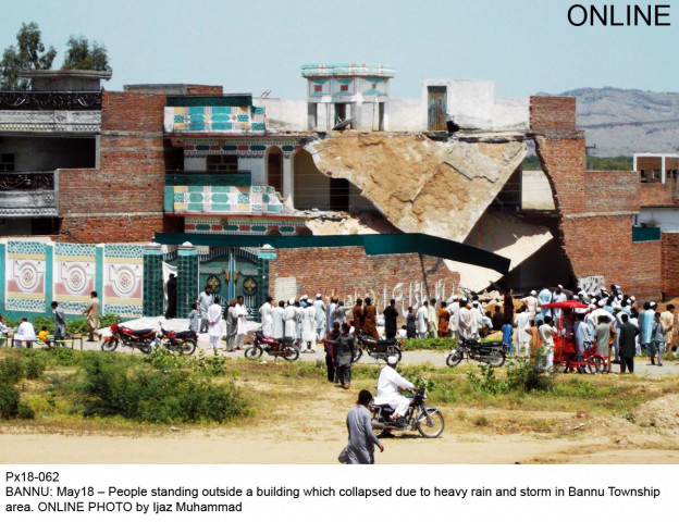 the roof a house in bannu also caved in on sunday because of heavy rainfall photo online the roof a house in bannu also caved in on sunday because of heavy rainfall photo online