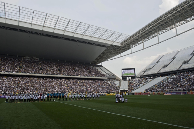 incomplete reportedly parts of the stadium will not be finished for the world cup opening ceremony and kick off match between brazil and croatia notably portions of the sprawling glass roof photo afp