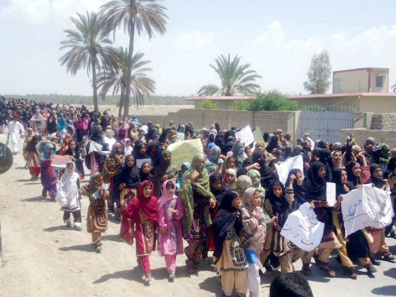students march in turbat against threat to education photo shezad baloch express