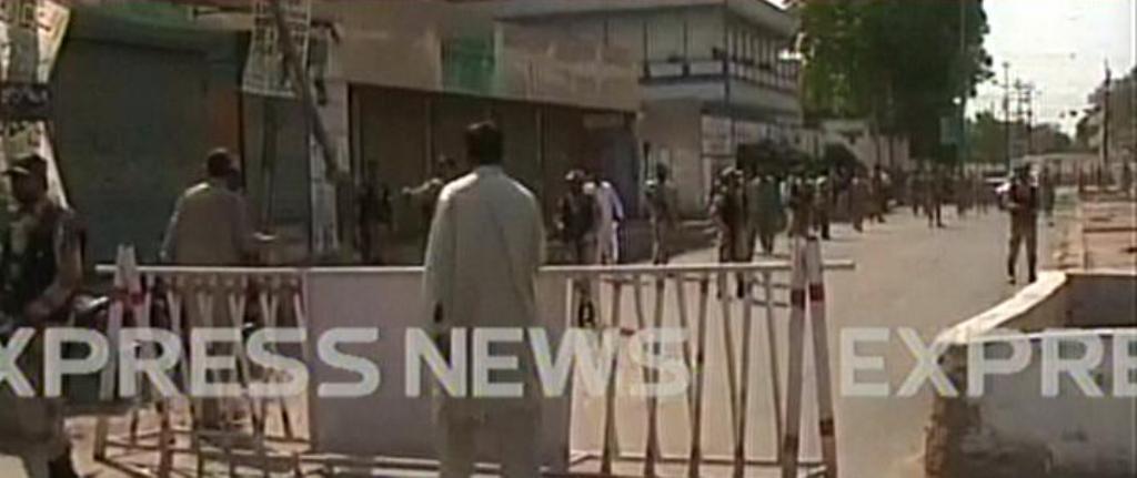 express news screengrab of the site of the blast