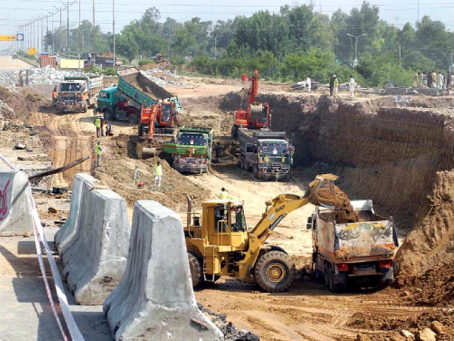 construction work on the metro bus route in islamabad photo file construction work on the metro bus route in islamabad photo file