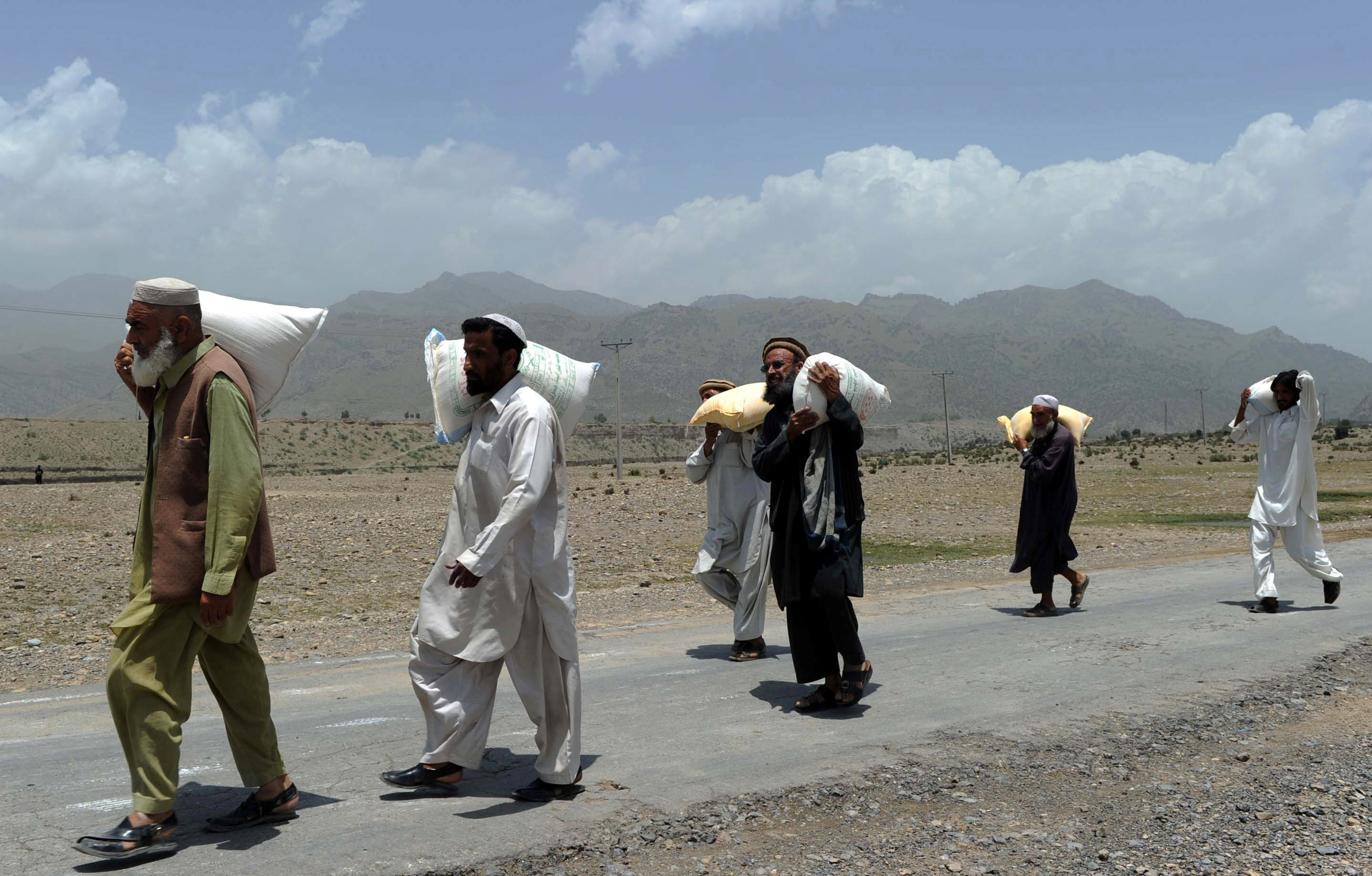 the jirga protested in front of the idp camp located in togh sarai area and demanded the government ensure the provision of basic facilities photo afp file