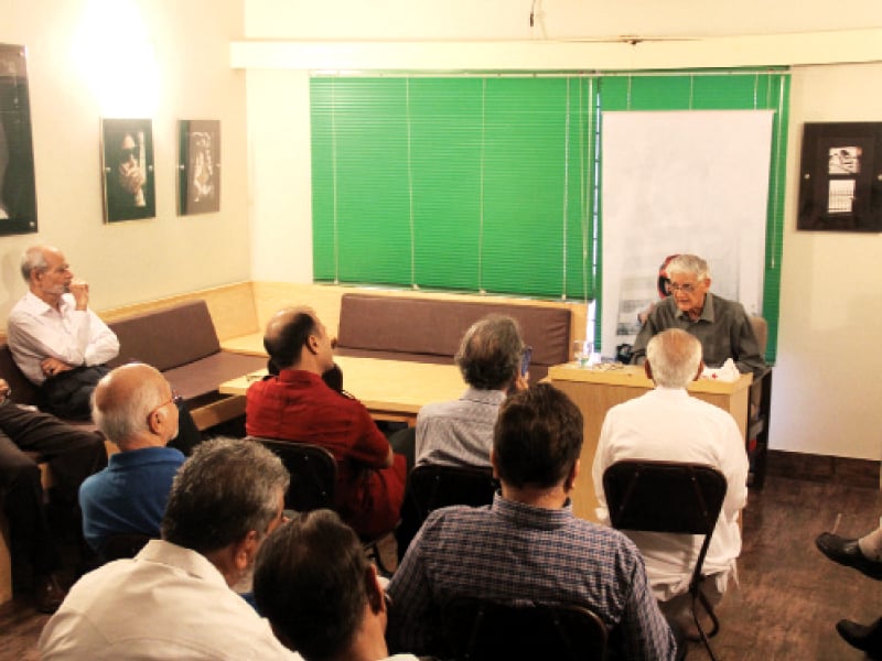 the lively spirited lone survivor of the rawalpindi conspiracy case zafarullah poshni read his book zindagi zindan dili ka naam at the readers club on friday photo ayesha mir express