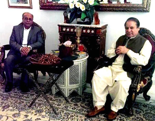 pcb chairman najam sethi in a meeting with the prime minister and patron nawaz sharif on sunday photo pid