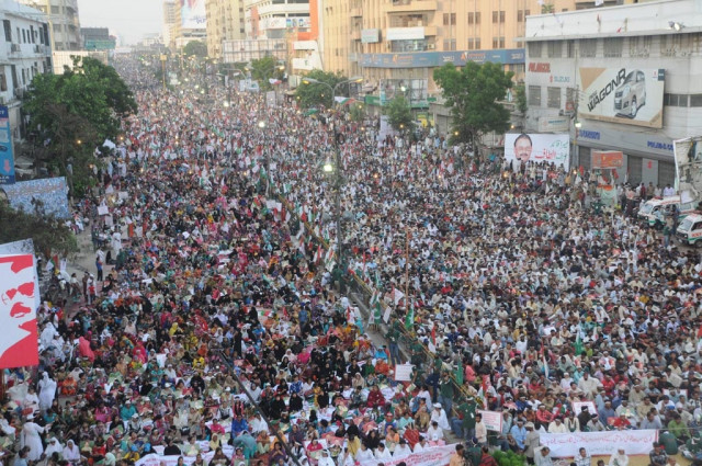 thousands of mqm workers had turned up to express solidarity with their leader photo express mohammad noman