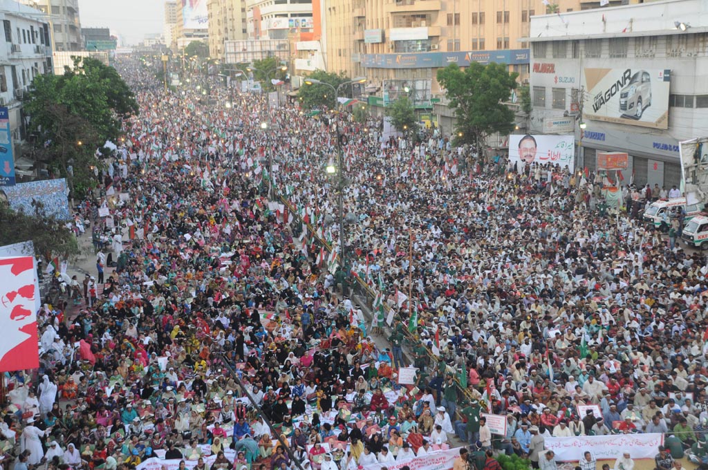 thousands of mqm workers had turned up to express solidarity with their leader photo express mohammad noman