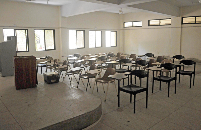 all the classrooms in karachi university remained empty as exams were cancelled photo mohammad azeem express