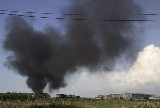 black smoke billows from the airport photo afp black smoke billows from the airport photo afp