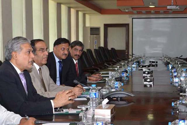 the finance minister ishaq dar presiding over the comprehensive meeting to review budget proposals at the ministry of finance photo pid