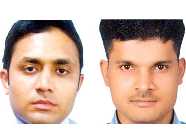 the two suspects in the imran farooq s murder case photo afp the two suspects in the imran farooq s murder case photo afp