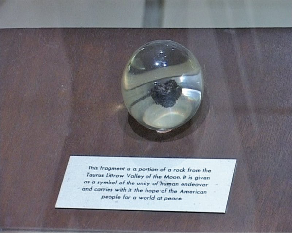 the rock from the taurus littrow valley of the moon is on display at the national museum of pakistan photo express