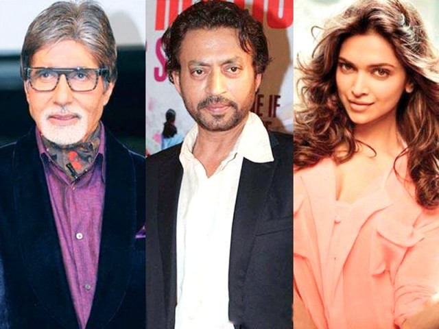 amitabh bachchan will be sharing screen space with irrfan khan for the first time in the film and deepika padukone will be playing his daughter photo file amitabh bachchan will be sharing screen space with irrfan khan for the first time in the film and deepika padukone will be playing his daughter photo file
